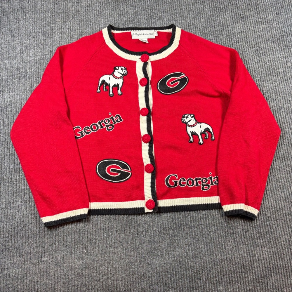 Collegiate Collection Sweater Women's XL Georgia Bulldogs Red Cardigan